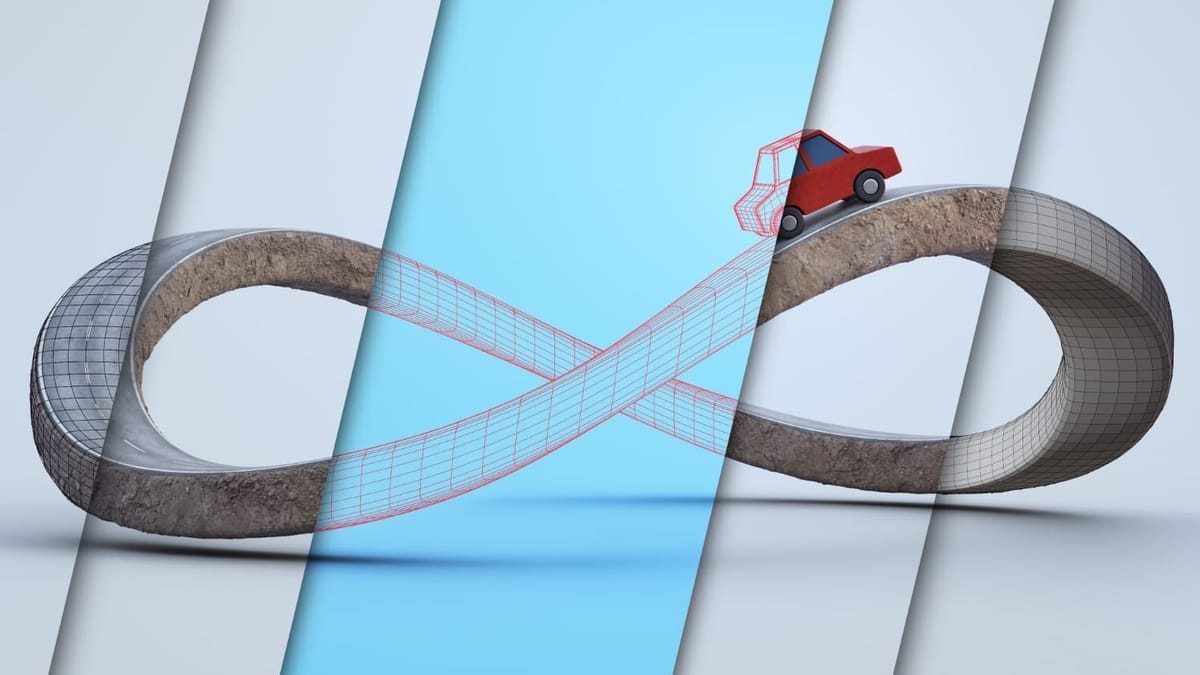 Abstract image suggesting continued forward motion without a braking mechanism, representing structural inaction driven by incentives.