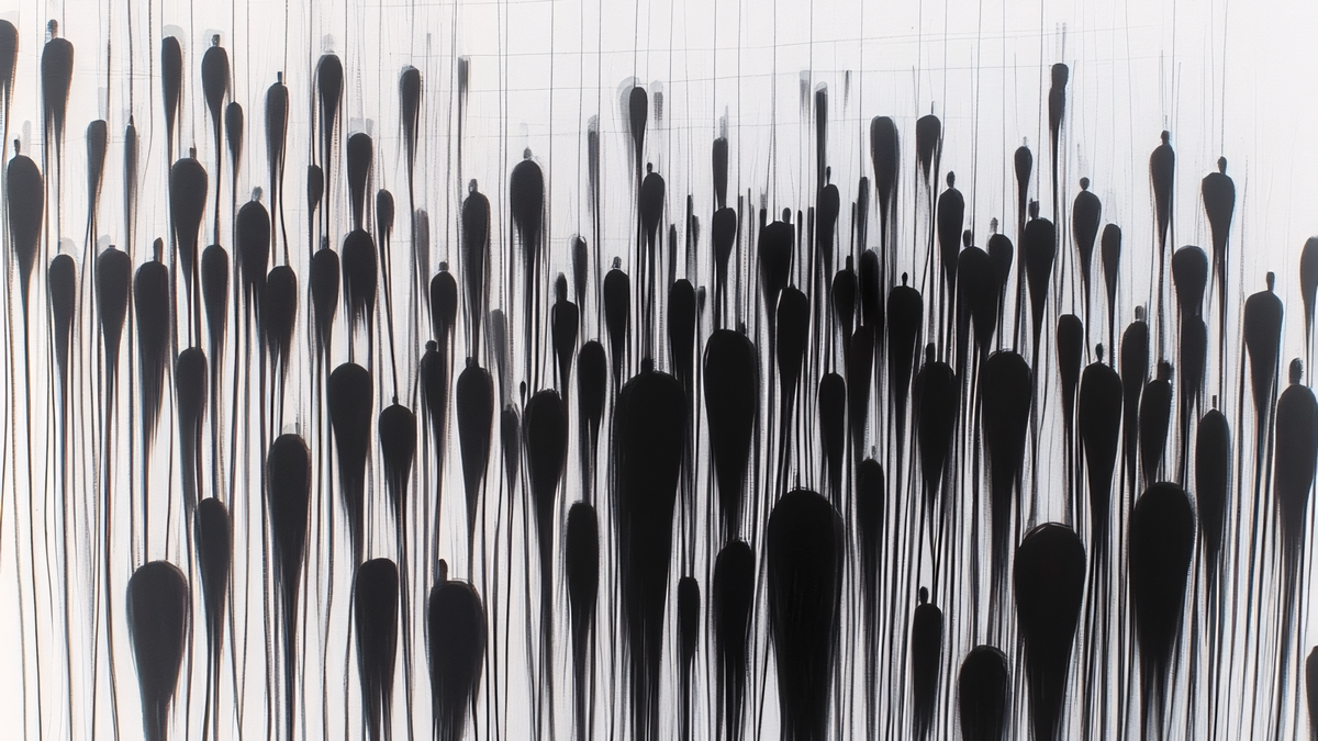 Abstract image showing gradual accumulation and increasing density, representing saturation building quietly over time.