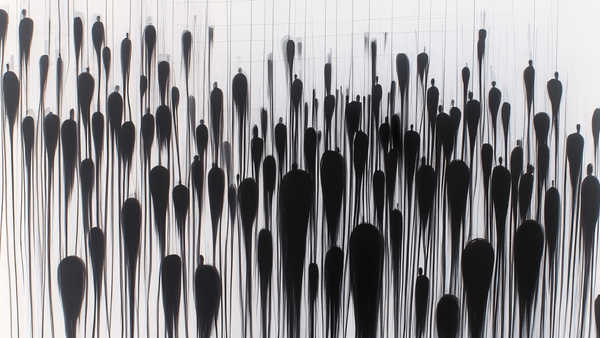 Abstract image showing gradual accumulation and increasing density, representing saturation building quietly over time.